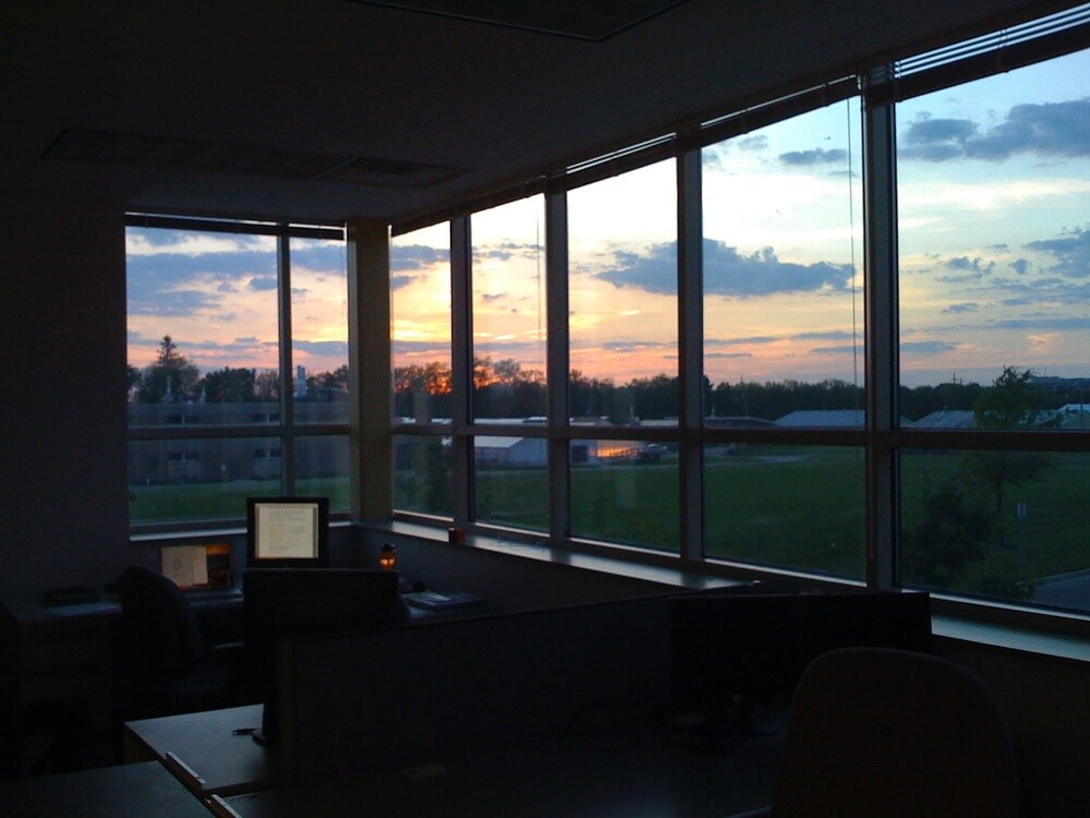  Early morning start at the original OrangeQC office space at Research Park at UIUC 2009. 