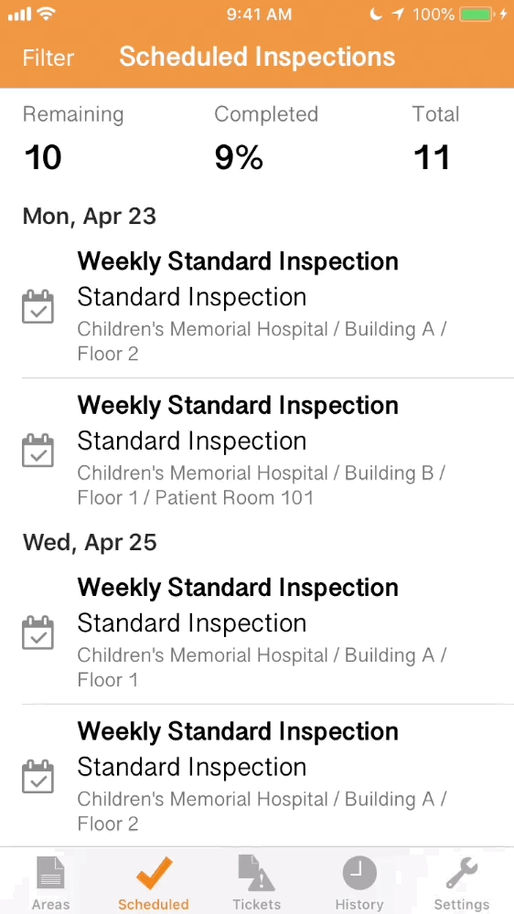 Easy, Efficient Janitorial Inspection Scheduling with OrangeQC