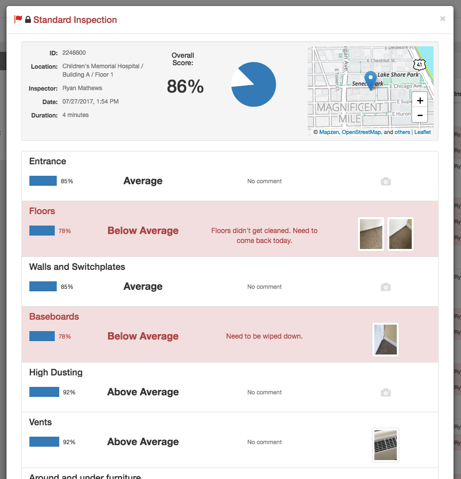 Janitorial Inspection App & Software Features OrangeQC