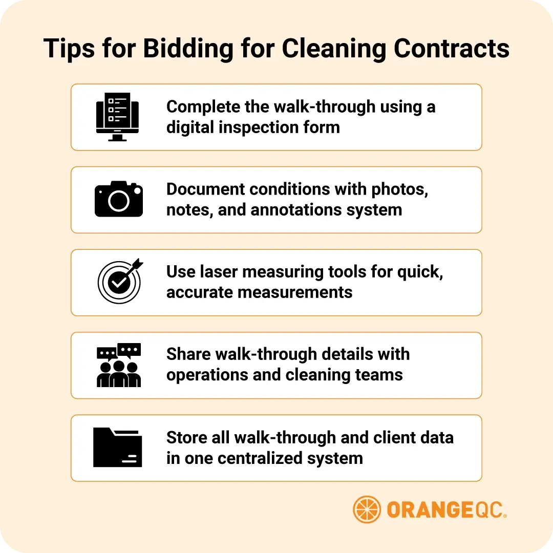 An illustration depicting tips for bidding for cleaning contracts, referenced above.