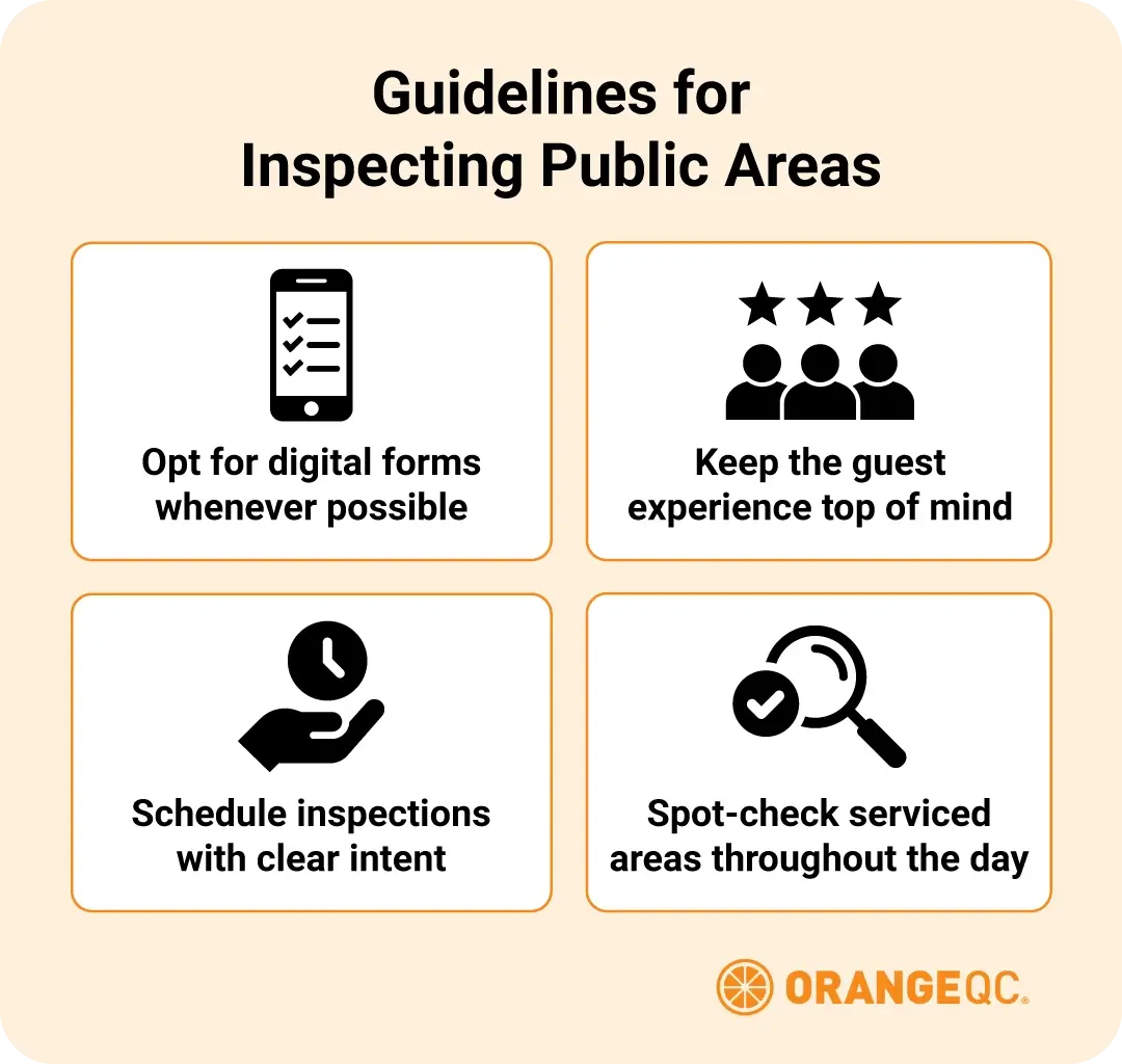 An illustration with best practices for public area inspections referenced in the text above.